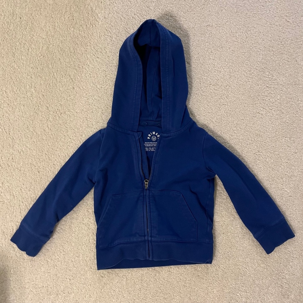 Primary Zip Hoodie- Cobalt Blue- 18-24 Month